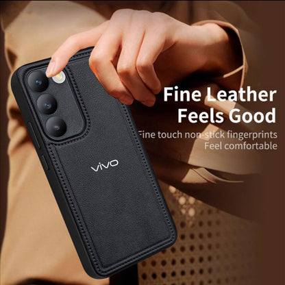 VIVO T3 5G Vintage Leather Stitched Protective Back Case