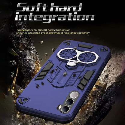 Vivo Y300 5G Armor knight Series Camera Protection 2 in 1 Shockproof Phone Cover with Kickstand