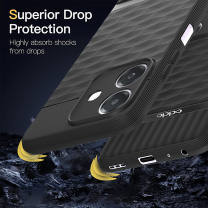 OPPO A3X 5G 3D Hexa Cube Design Drop Protection | Camera Protection TPU Back Case