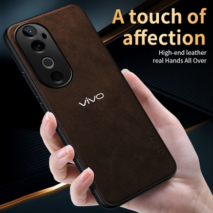 VIVO V40 5G Business Style PU LEATHER PROTECTIVE BACK CASE WITH CAMERA PROTECTION