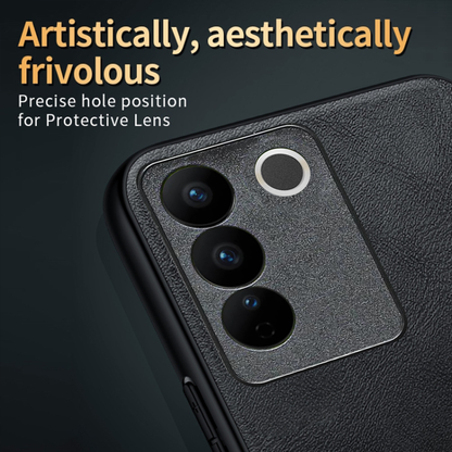 VIVO Y200 5G Business Style PU LEATHER PROTECTIVE BACK CASE WITH CAMERA PROTECTION