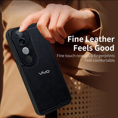 VIVO V40 5G Vintage Leather Stitched Protective Back Case
