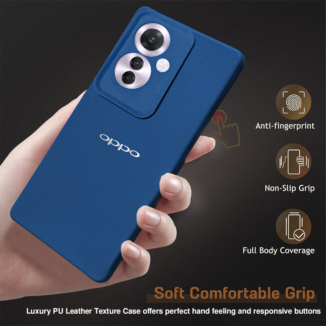OPPO F25 PRO 5G Solid Color Leather Texture Matte Phone Back Case