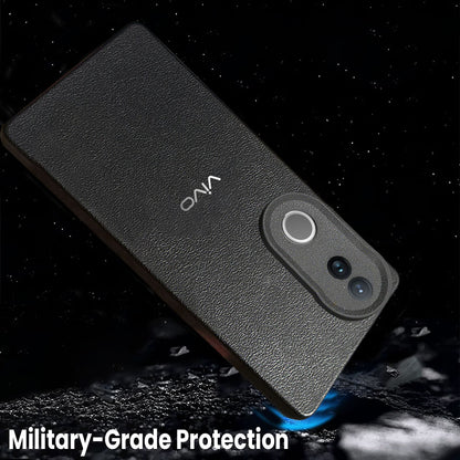 VIVO V50/V50E 5G Solid Color Leather Texture Matte Phone Back Case
