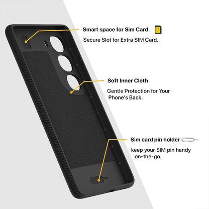 VIVO Y300 5G 3D Hexa Cube Design Drop Protection | Camera Protection TPU Back Case