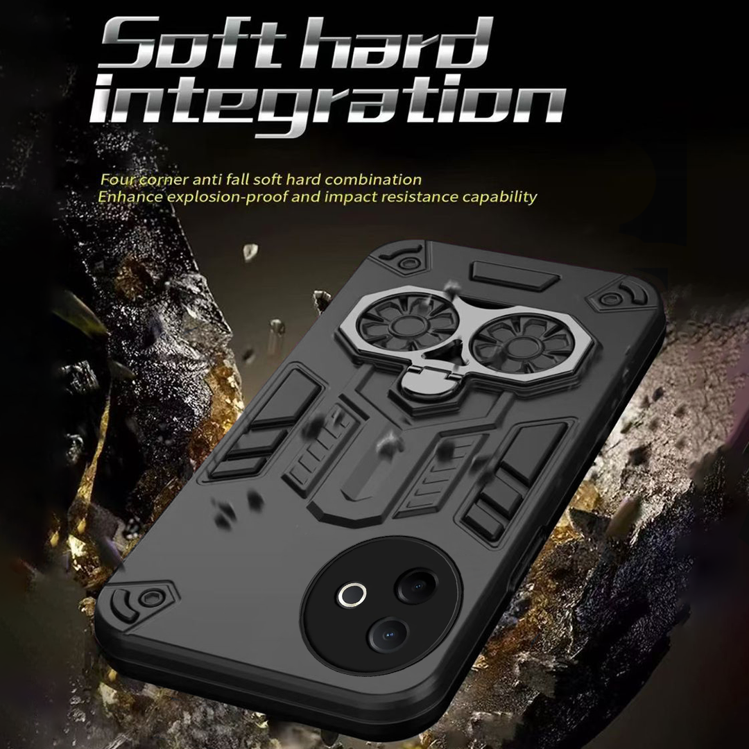 Vivo Y39 5G Armor knight Series Camera Protection 2 in 1 Shockproof Phone Cover with Kickstand - Hover Image