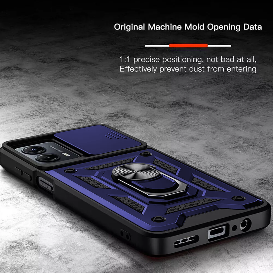 Motorola G84 5G Armor Military-grade Case With Sliding Camera Cover & 360 Kickstand