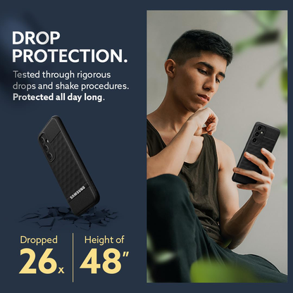 GALAXY A35 5G 3D Hexa Cube Design Drop Protection | Camera Protection  TPU Back Case