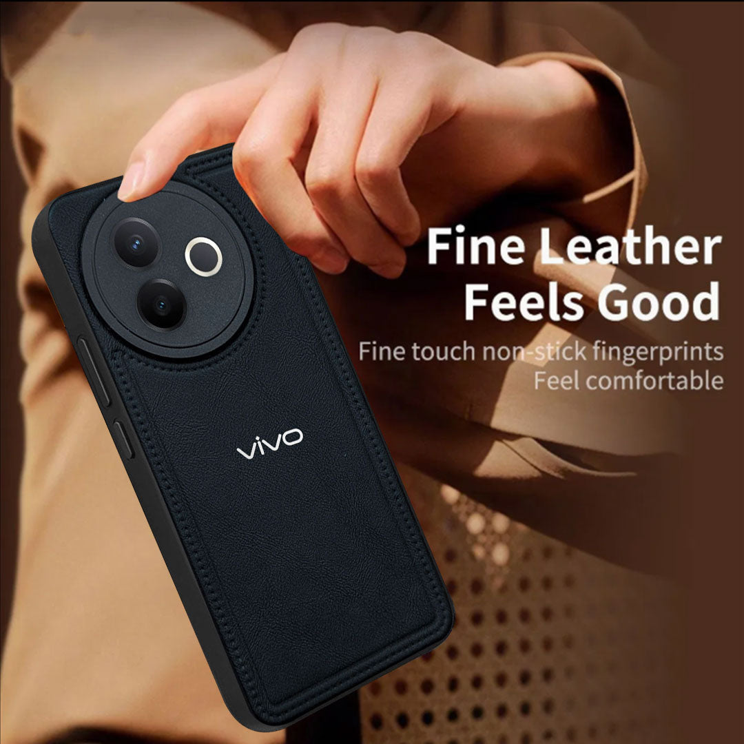 VIVO Y39 5G Vintage Leather Stitched Protective Back Case