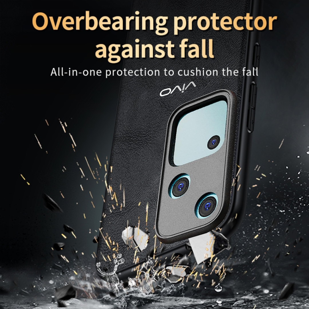 VIVO V30 5G Business Style PU LEATHER PROTECTIVE BACK CASE WITH CAMERA PROTECTION