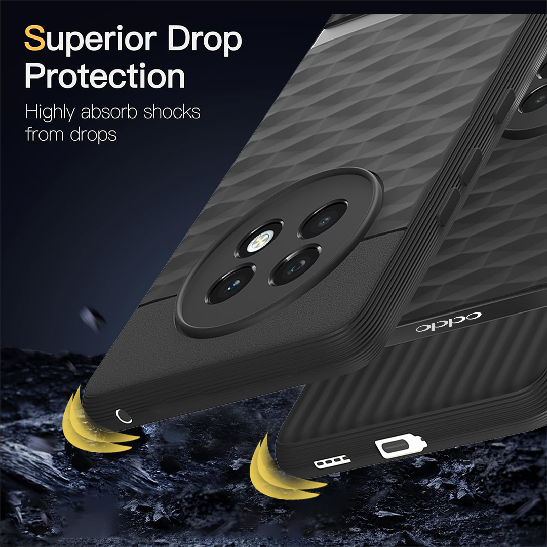 OPPO F27 PRO PLUS 5G 3D Hexa Cube Design Drop Protection | Camera Protection TPU Back Case