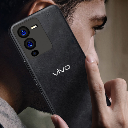 VIVO V25 Pro 5G Business Style PU LEATHER PROTECTIVE BACK CASE WITH CAMERA PROTECTION