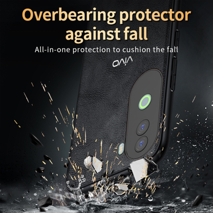 VIVO V40E 5G Business Style PU LEATHER PROTECTIVE BACK CASE WITH CAMERA PROTECTION