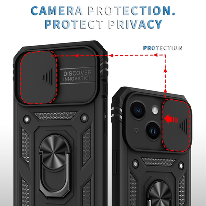 IPhone 15 5G Armor Military-grade Case With Sliding Camera Cover & 360 Kickstand