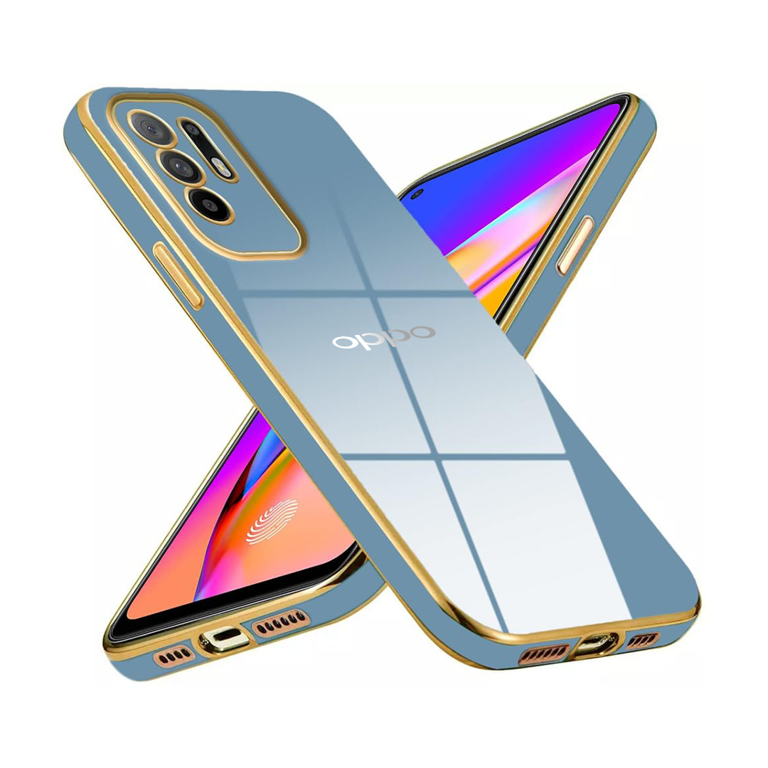 OPPO F19 PRO PLUS ULTRA-SHINE GOLD ELECTROPLATED LUXURIOUS  BACK CASE WITH CAMERA PROTECTION