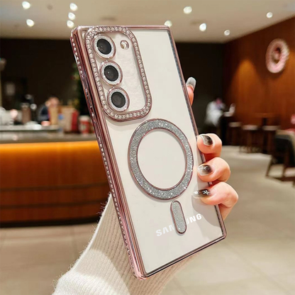 Samsung Galaxy S23 5G Diamond Gradient Plated MagSafe TPU With Camera Lens Protection Phone Case