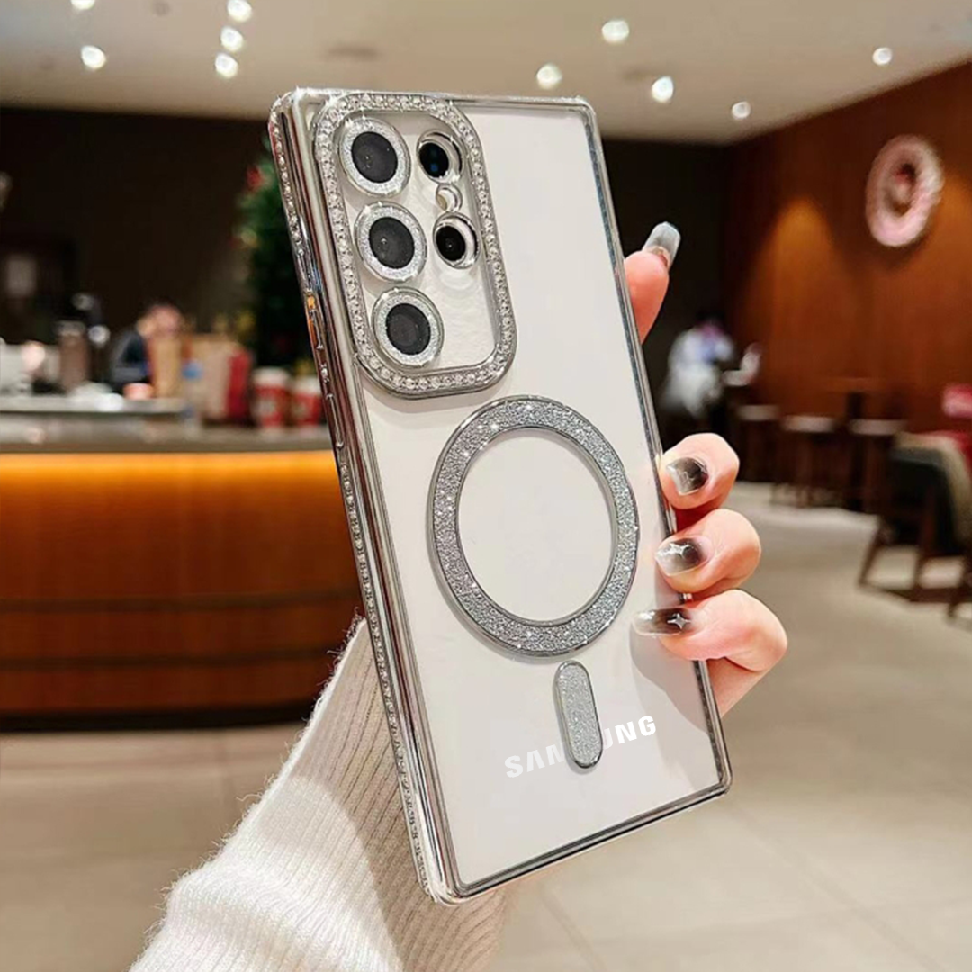 Samsung Galaxy S23 Ultra 5G Diamond Gradient Plated MagSafe TPU With Camera Lens Protection Phone Case