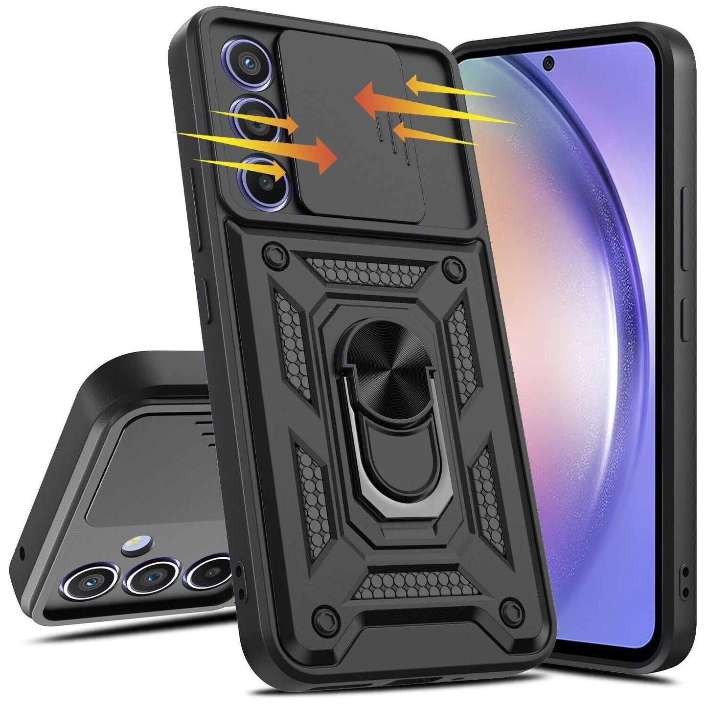 Galaxy F54 5g Armor Military-grade Case With Sliding Camera Cover & 360 Kickstand