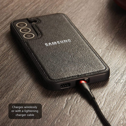 Galaxy S24 PLUS 5G Drop Protection | Raised Camera Edges Protective Back Leather Case