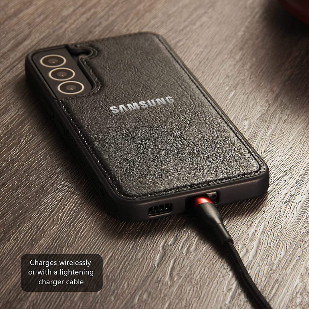 Galaxy S23 5G Drop Protection | Raised Camera Edges Protective Back Leather Case