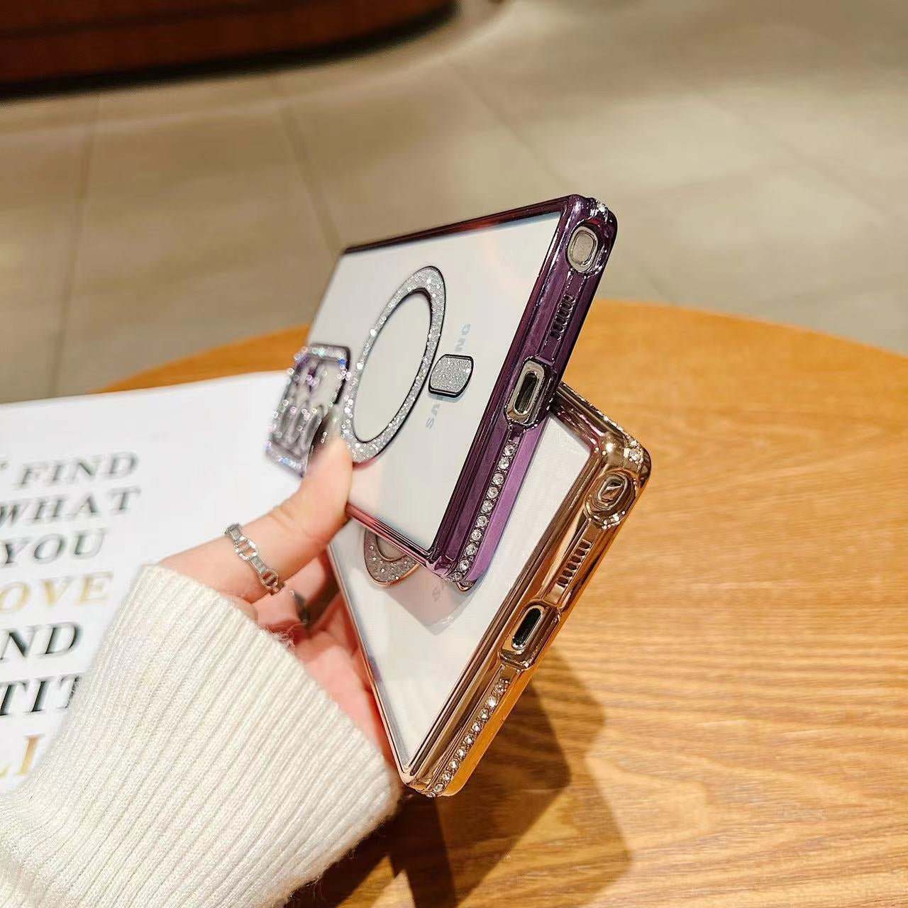 Samsung Galaxy S22 Ultra 5G Diamond Gradient Plated MagSafe TPU With Camera Lens Protection Phone Case